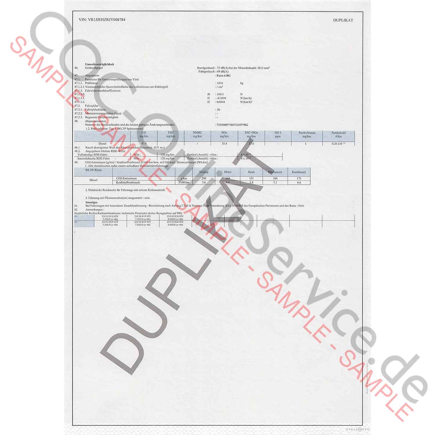 Papiers COC pour DS Automobiles (Certificat de Conformité)